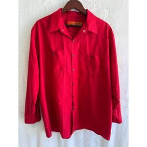 Red Kap Streetwear Biker Mens Long Sleeve Red XXL NWOT
